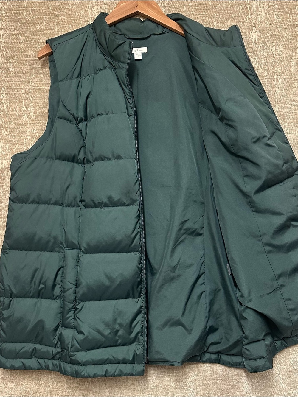 J. Jill down filled Women's Dark Green Puffer Vest - Picture 3 of 6